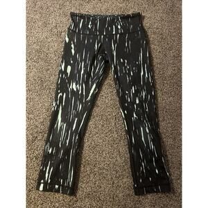 Lululemon Pants Women 4 Green Blue Wunder Under Outdoors Workout Tights Ladies